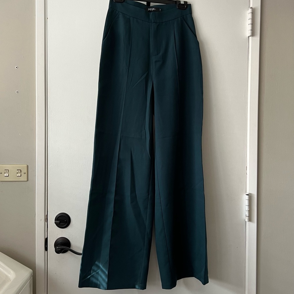 Nasty Gal Emerald Silky Trousers